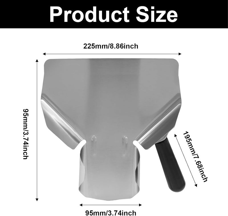 OSVJE Stainless Steel French Fry Popcorn Scoop, Multipurpose Utility Scooper for Quick Filling Bags & Boxes, Perfect for Fries, Snacks, Desserts, Stable and Easy to Clean（Right Handle） - Image 2